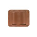 Portable Handmade Leather Pen Holder Double Slot with Metal Clip Pencil Organizer Durable Anti-lost Pen Sleeve Travel. 