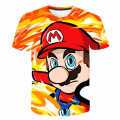 Super Mario 3D World Print T-Shirt Cartoon series summer new loose casual breathable short-sleeved top. 