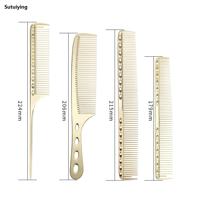 Sutuiying%204pcs%20Professional%20Comb%20Set%20Stainless%20Steel%20Space%20Aluminum%20Hairbrush%20Bargain%20price%20Salon%20Pointed%20Tail%20Comb%20Hair%20Brush%20Haircutting%20Barber%20Tools%20-%20Image%205