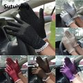 Sutuiying Thin Fashion Spandex Breathable Anti-UV Summer Sunscreen Dots Gloves Driving Gloves Women Gloves. 