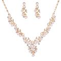 Gifts Accessories Flower Necklace  / Earrings Imitation  Engagement Bridal Wedding  Plated Jewelry Sets. 