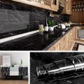 3m x 61cm Kitchen Marble Sticker Oil Proof Waterproof Paper Backsplash Sticker Roll Stove Cabinet Liner Décor Self Adhesive Wallpapers. 