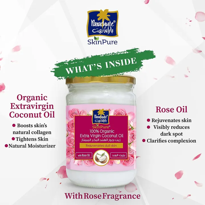 Parachute%20100%25%20Organic%20Extra%20Virgin%20Coconut%20Oil%20with%20Rose%20Oil%20200%20ml%20-%20Image%204
