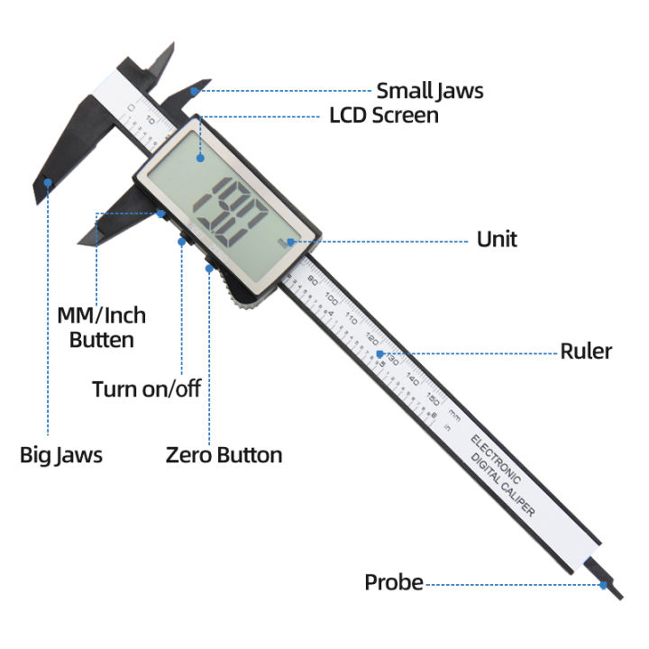 Pachymeter Digital Caliper Plastic Vernier Calipers Woodworking Tools ...
