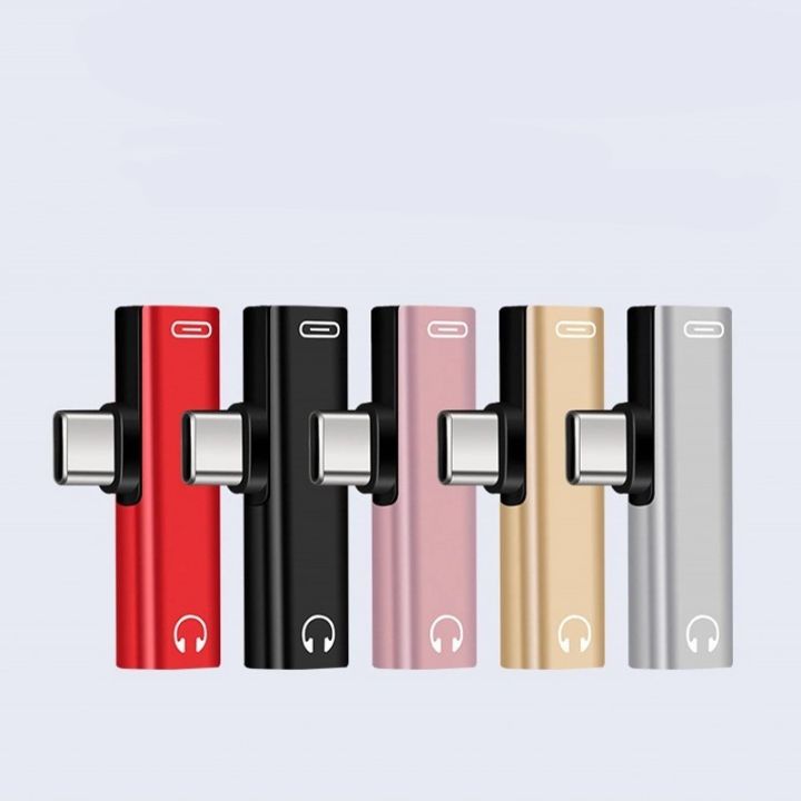 NEW Headset Type1 Headphone Charging Adapter Type Dual Universal C2 Combo Splitter Aluminum Alloy C Audio Converter