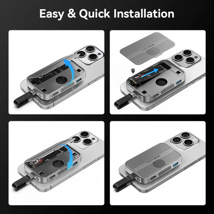 ACASIS%2010Gbps%20M.2%20NVMe%20SSD%20Enclosure%20&%20type%20C%20Docking%20Station%20with%20Cooling%20Fan%20for%20iPhone%2016%2015%20Pro/Pro%20Max/Plus%20ProRes,Tool%20Free%20Installation,Support%20SSD%20Size%202230/2242/2260/2280%20B+M%20M-Key%20-%20Image%206