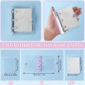 Spreeshop 2 Pcs Transparent 3 Ring Binder Cover PVC Clear Notebook Loose Leaf Mini Binder with 80 Inner Papers and Refillable Bags. 