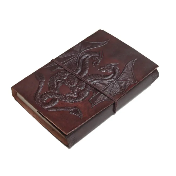 Leather%20Notebook%20With%20Embossed%20Dragon%20Design%20Dark%20Brown%20Color%207%20Inch%20by%205%20Inch%20-%20Image%203