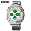 Skmei 1673 Dual Time Multifunction Quartz Watch Big Dial High-Hero Glass Business Alarm Watches 3Atm Waterproof Chrono Wristwatch For Men. 