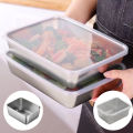 1PC Stainless Steel Refrigerator Food Storage Box With Plastic Lid Prepare Food Freshness Preservation Box Picnic Box Dounp. 