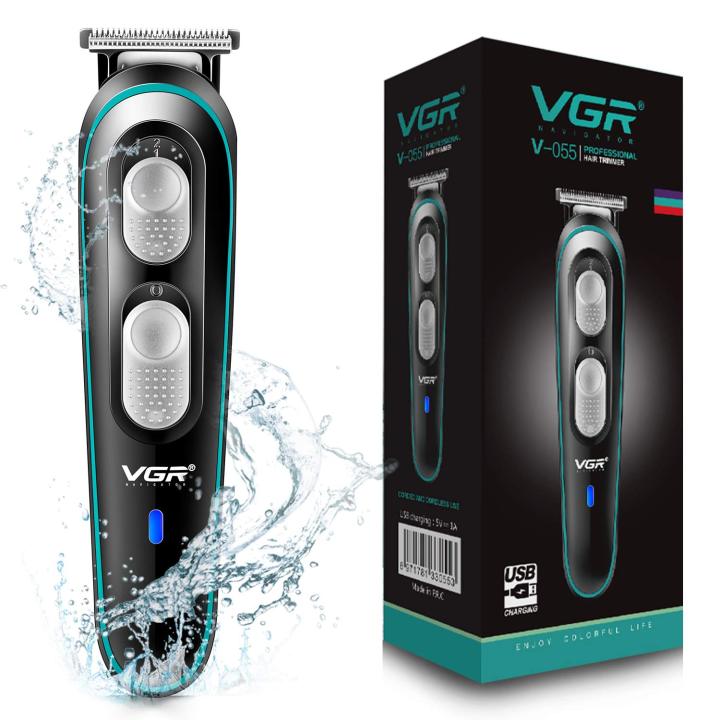 VGR V-055 Rechargeable Hair Trimmer Waterproof Wireless Electric Shavers Beard Hair Clipper Trimmer Tool