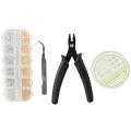 1200Pcs Jewelry Making Jump Rings Tweezer Crimping Pliers Crimp Beads Kit Crimp Covers Wire Guardians Crimp Tubes. 