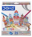DOMS 24 Shades Color Pencils | Hexagonal Shaped Body For Comfortable Grip | Bright & Playful Colors | Free Sharpner With Each Pack | Non-Toxic & Safe. 