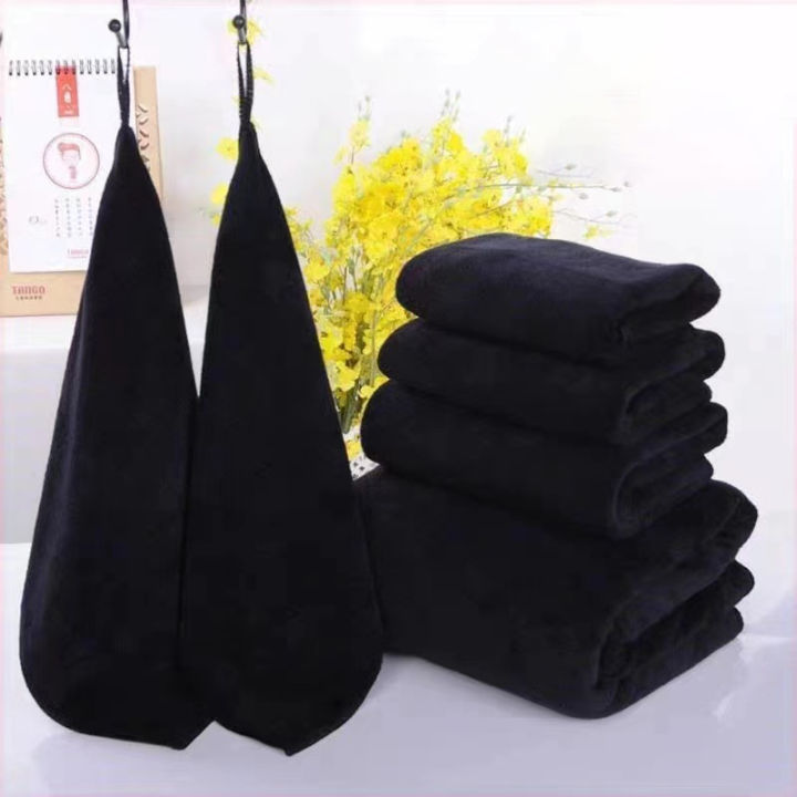 Black Thick Towel Barber Shop Makeup Table With Soft Super Absorbent Hair Luolong