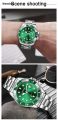 Wenefang 1pc Luxury Men Silver Stainless Steel Water Fashion Proof Automatic Luminous Bezel Mens Watches. 
