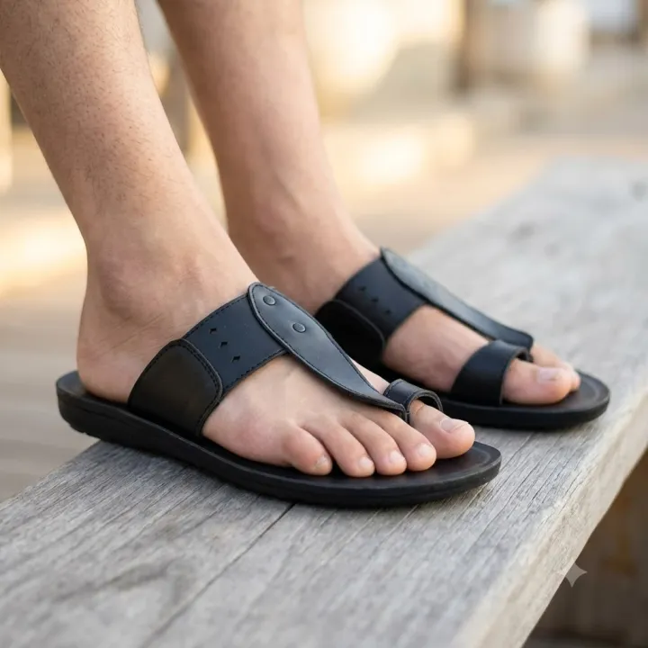 Goldstar%20Rocco%203007%20Black%20Men's%20Toe-Loop%20Sandals%20%E2%80%93%20Comfortable%20Daily%20Wear%20Casual%20Chappal%20-%20Image%206