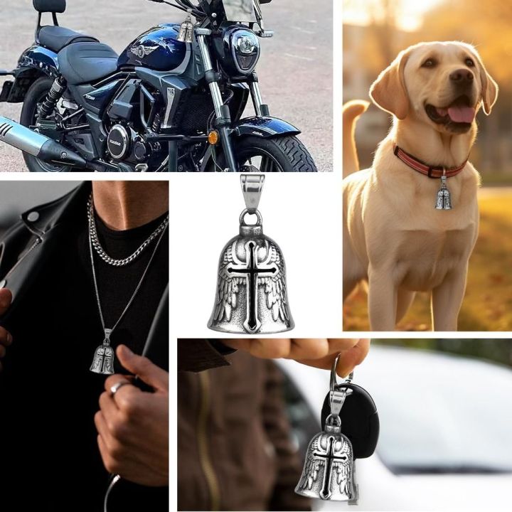 Vintage 3D Design Motorcycle Guardian Bell Punk Style Retro Cross ...
