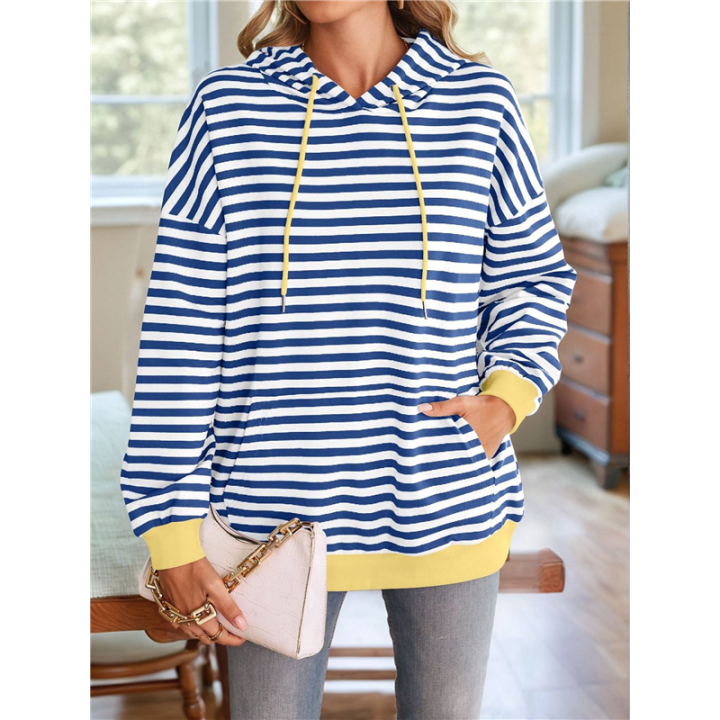 Women's%20Striped%20Pullover%20Hoodies%20Coffee%20Color%20XL%20-%20Image%205
