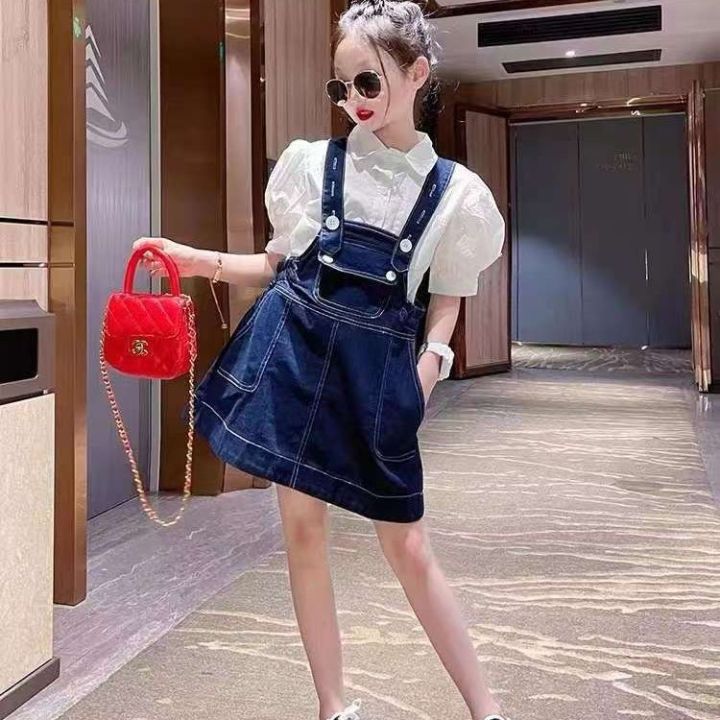 Style Rocky Denim Wear Baby Girl 2Pcs Rocky Jeans Set(ONLY DRESS)