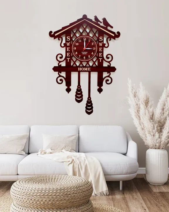 Sweet%20Home%20Sweet%203D%20Wooden%20Wall%20Clock%20-%20Best%20Interior%20Design%20-%20By%20Supreme%20Decor%20-%20Image%202