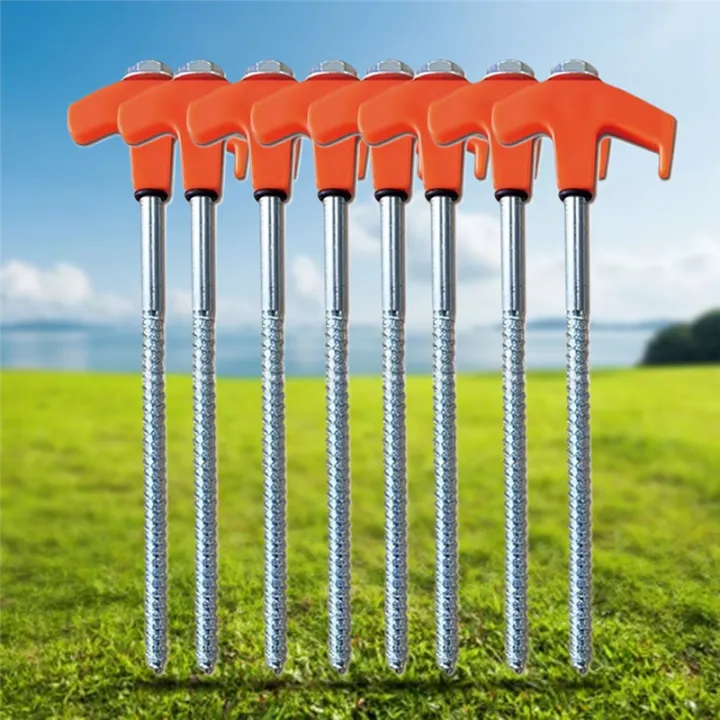 NAMUNY%208Pcs%20Screw%20in%20Tent%20Stakes%20with%20Hex%20Socket%20Heavy%20Duty%20Spiral%20Screw%20Tent%20Stakes%20Pegs%20Screw%20for%20Outdoor%20Camping%20Orange%20-%20Image%2010