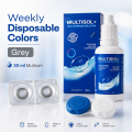 Weekly Color Contact Lens with 30 ml Mutisol+ Solution & Lens Case. 