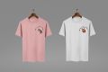 Couple Cartoon Printed T-Shirt Set – Pink & White Matching Couple T-Shirts| Couple Sets. 