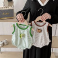 2025 spring baby cotton thin sleeveless one-piece ha coat 0-3 years old baby Korean version fashion. 