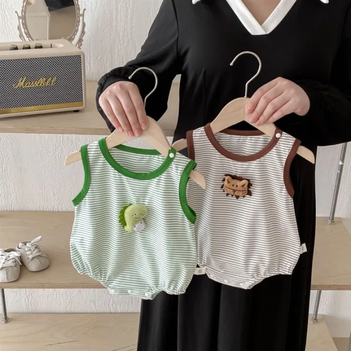 2025%20spring%20baby%20cotton%20thin%20sleeveless%20one-piece%20ha%20coat%200-3%20years%20old%20baby%20Korean%20version%20fashion%20-%20Image%202
