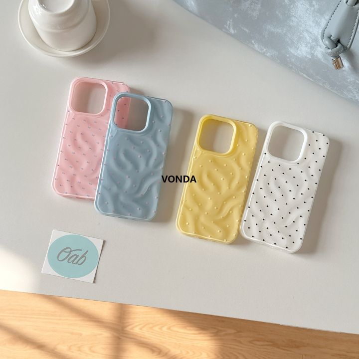 VONDA%20Aesthetic%20Cute%20Pink%20Polka%20Dot%20Clear%20Phone%20Case%20For%20iPhone%2016%2015%2014%2013%20Pro%20Max%20Korean%20Lovely%20Shockproof%20Phone%20Cover%20For%20Girl%20Gift%20Luxury%20-%20Image%202