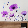 Wall Stickers Purple Flowers Home Room Decoration Bedroom Living Room Adhesive Bathroom Wall Furniture Door House Interior Decor. 