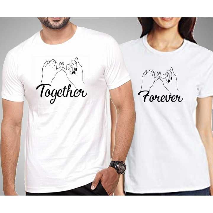 White%20Couple%20%20Forever%20Together%20Printed%20T-Shirt%20For%20Men%20&%20Women%20-%20Image%202