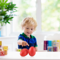 Kqueebee 1 Pair Plastic Percussion Musical Egg Maracas Shakers red. 