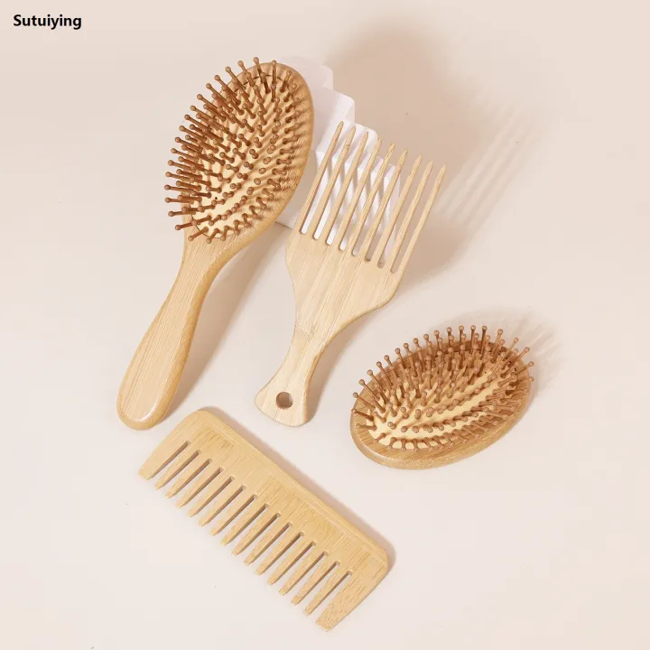 Sutuiying%204PCS%20bamboo%20and%20wood%20massage%20comb%20set,%20detoxification%20hair%20brush,%20Fashion%20scalp%20massager%20anti-static,%20suitable%20for%20household%20use%20-%20Image%204