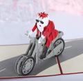 Christmas motorcycle elderly pop-up greeting card party card. 
