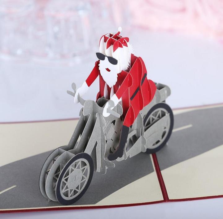 Christmas%20motorcycle%20elderly%20pop-up%20greeting%20card%20party%20card%20-%20Image%202