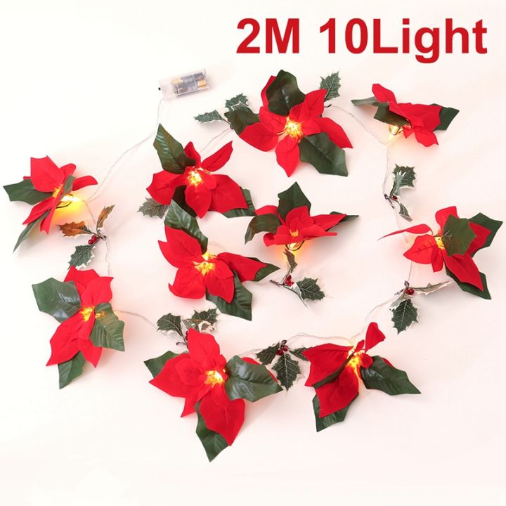 Original%202M10LED%20Christmas%20Garland%20Lighting%20Strings%20Artificial%20Red%20Flowers%20Holly%20Leaves%20for%20Home%202024%20Xmas%20Ornament%20New%20Year%20Gifts%202025%20-%20Image%207