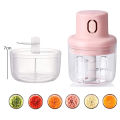 Electric Food Grade Material Portable Wireless Garlic Crusher Masher Mincer Grinder Mixer Machine/Chopper/Food Processor Cordless Rechargeable for Vegetables/Fruits/Nuts/Ginger/Onion/Small Meat Electric Vegetable Chopper. 