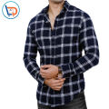 Checkered Mix Cotton Casual Full Sleeves Shirt For Men - Navy Blue And White | Fashion Checkered Shirt For Men. 
