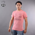 JUJU Wears Pink Colour Mountain Bike Printed Cotton Tshirt For Unisex. 