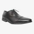 Black Synthetic Leather Lace Up Shoes For Men. 