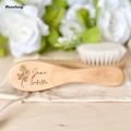 Wenefang Personalized Baby Hairbrushes Custom Birthday Flower with Name Wood Infant Hair Brush Birth/Baptism/Birthday Baby Shower Gifts. 