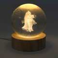 3D Decor Crystal Ball LED Night Light - Radha Krishna. 