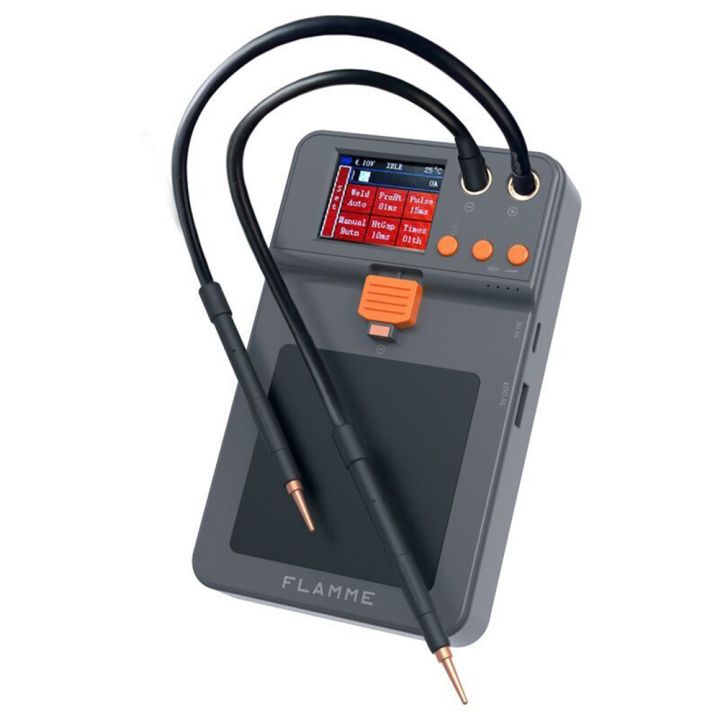 Flamme Portable Spot Welder 4000mAh Rechargeable Battery Spot Welding Machine with HD Color Screen for Welding 0.1-0.12mm Nickel Strip