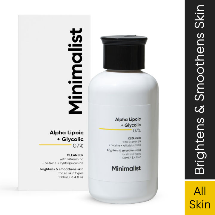 Minimalist Alpha Lipoic + Glycolic 07% Cleanser For Brightening and Hydrating Skin | 100 ml