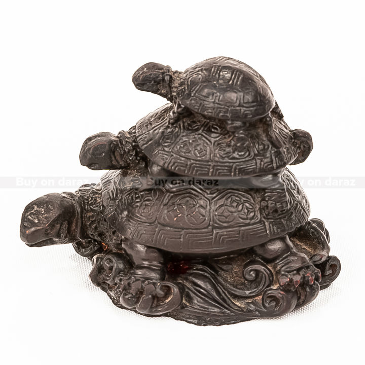 Saru Handicraft / Triple Good Luck Tortoise Statue