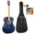 Givson Blue Medium Indian Guitar With Cover, String And 2 Picks. 