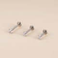 1 Piece 4-claw Internally Thread G23 Titanium Fresh Piercing 16Gauge Labret Stud Ear Helix Tragus Piercing SEVICH. 