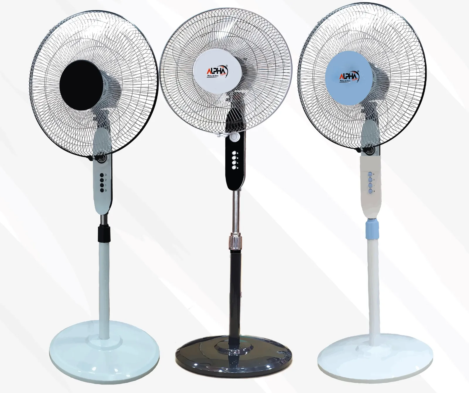ALPHA HOME 16 Inch 5 Blade Stand Fan Non Timer– 3 Speed Settings ...