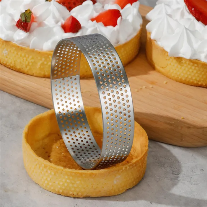 NAMUNY%202PCS%20Tart%20Rings%208%20Inch%20Round%20Perforated%20Cake%20Ring,Nonstick%20Stainless%20Steel%20Baking%20Rings,%20Heat%20Ring%20Molds%20for%20Cooking%20-%20Image%203